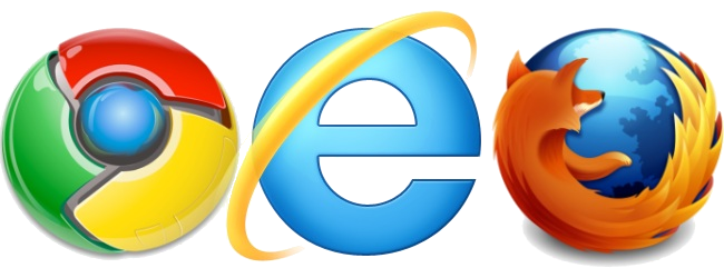 Chrome, IE, Firefox